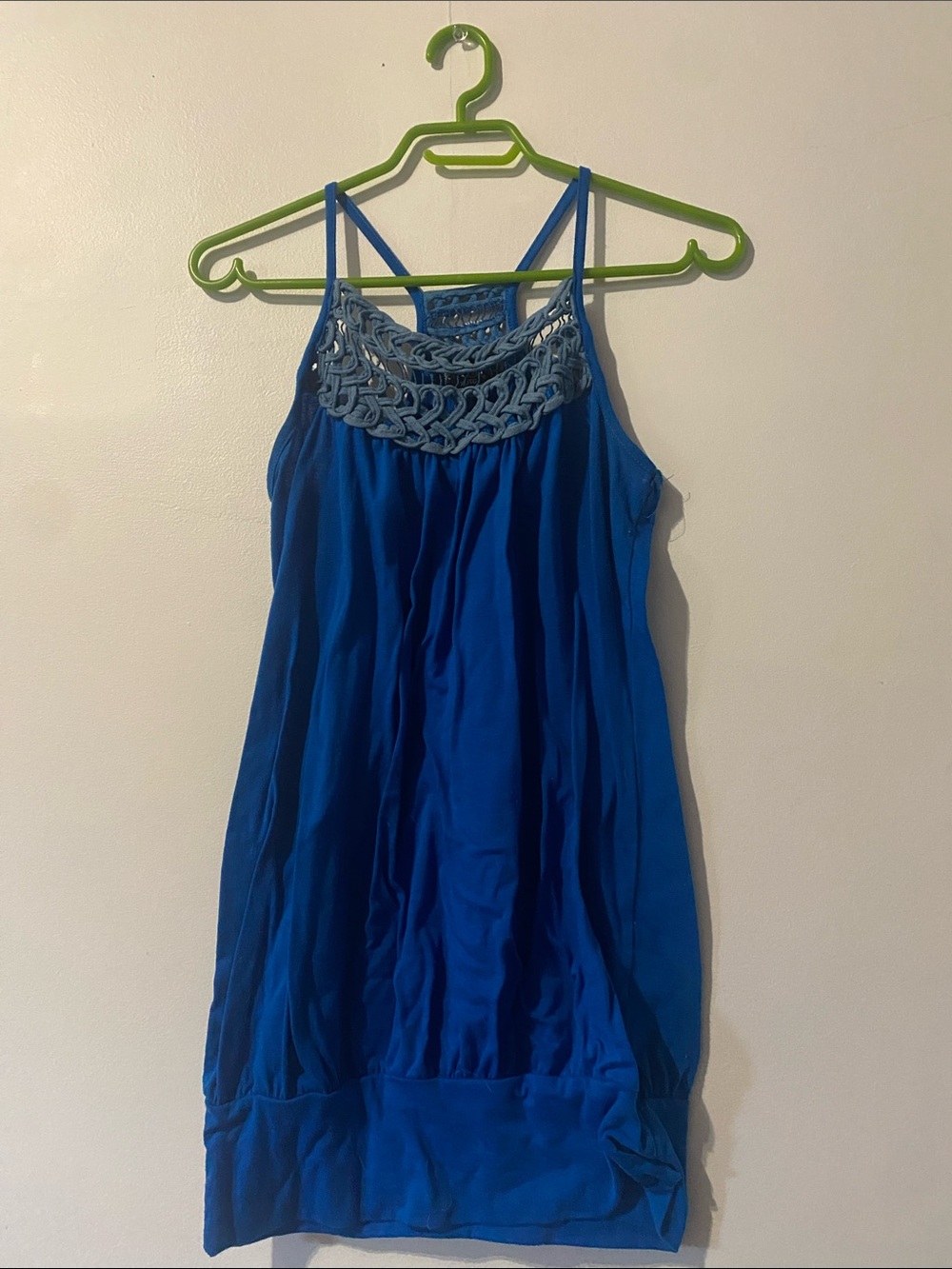 Women's Royal Blue Crochet Yoke Camisole Top